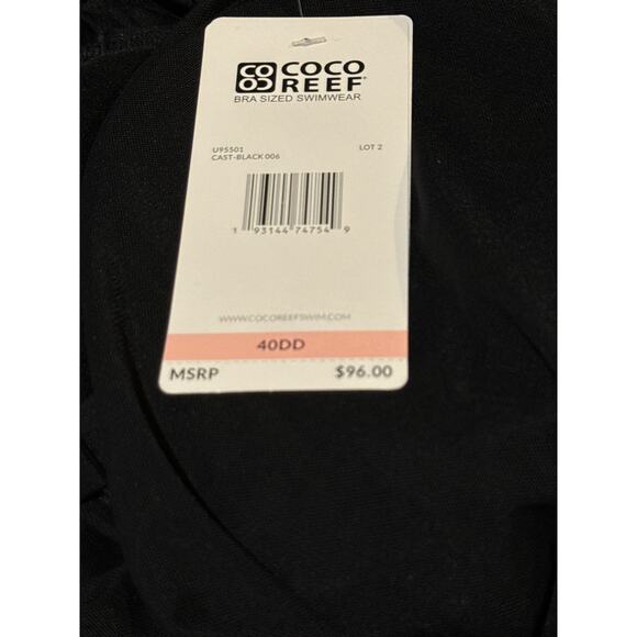 Coco Reef Black Captivate UW Tankini Top 40DD NWT - Picture 3 of 3